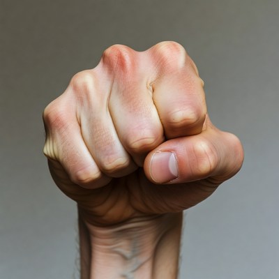 Clenched fist raised up