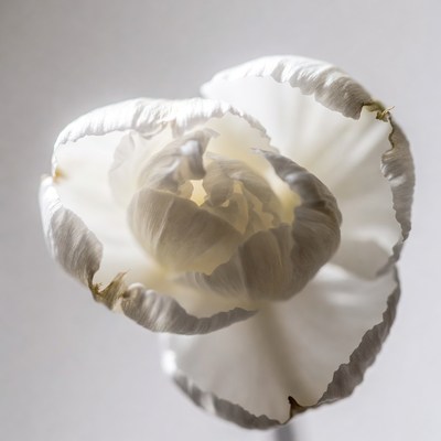 White Tulip Flower Blooming