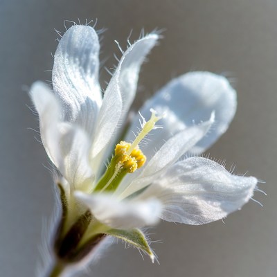 White flower with yellow center