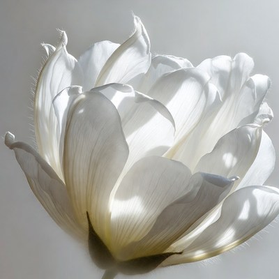 White Peony Flower Bloom