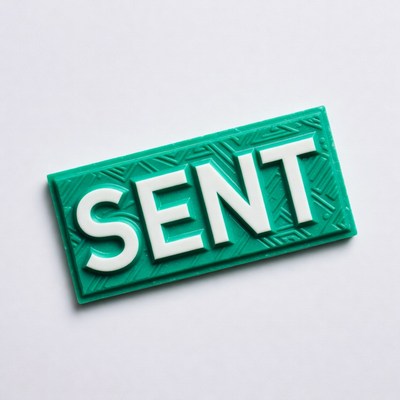 Green SENT 3D Printed Badge