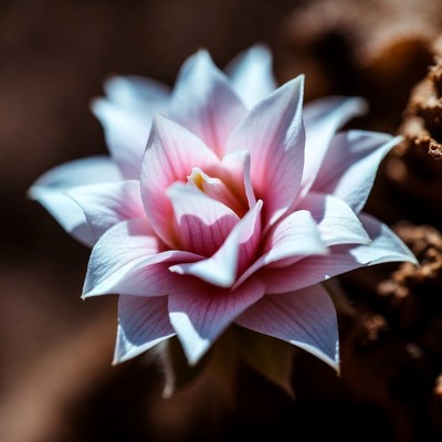 Pink White Clivia Flower Closeup