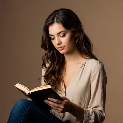 Woman reading book