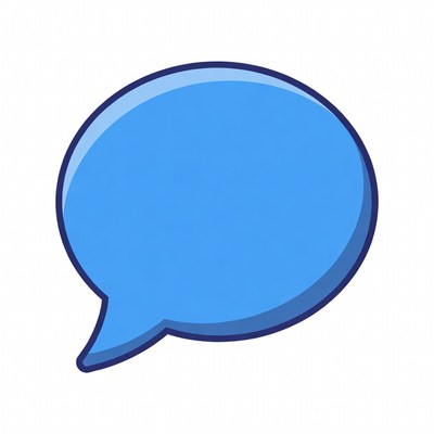 Blue Empty Speech Bubble