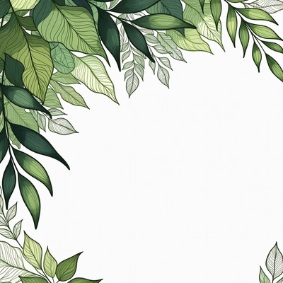 Green Leaf Border Illustration