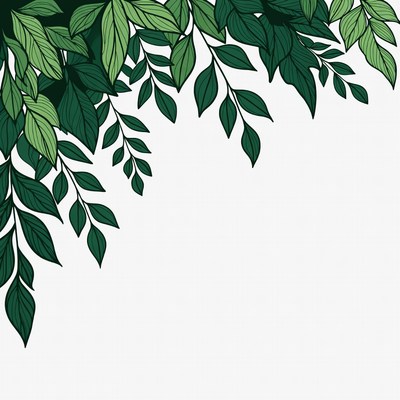 Green Leaf Border Illustration