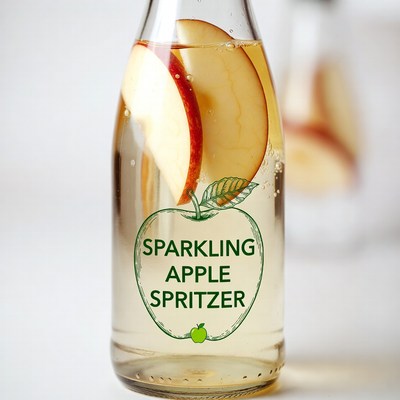 Sparkling Apple Spritzer Bottle with Apple Slices
