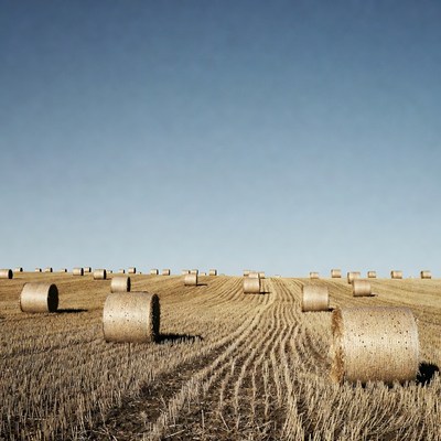 Hay bales in field
