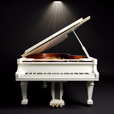 White Grand Piano Spotlight