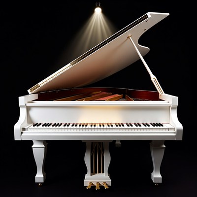 Grand Piano Under Spotlight