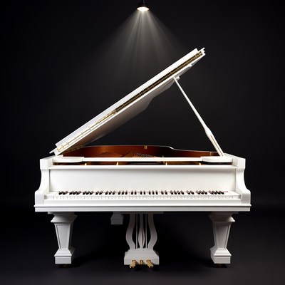 White Grand Piano Spotlight