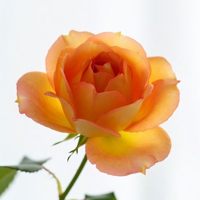 Orange rose on white background