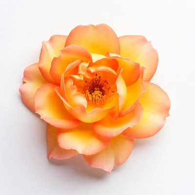 Orange Rose on White Background