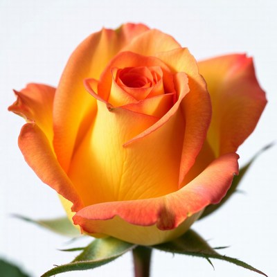 Orange rose flower isolated