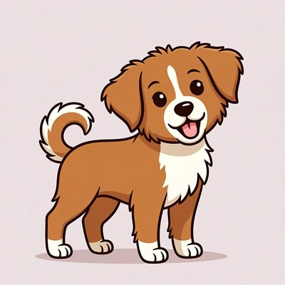 Cute cartoon puppy standing
