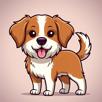 Cute cartoon puppy smiling