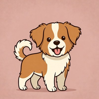 Cute cartoon Bernese mountain dog puppy