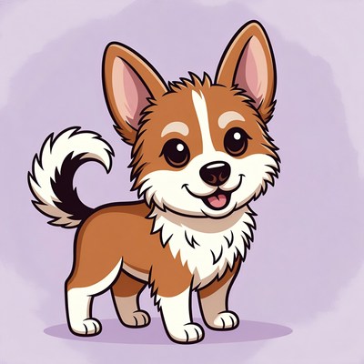 Cute cartoon corgi puppy