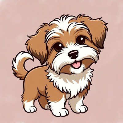 Cute Shih Tzu Puppy Illustration