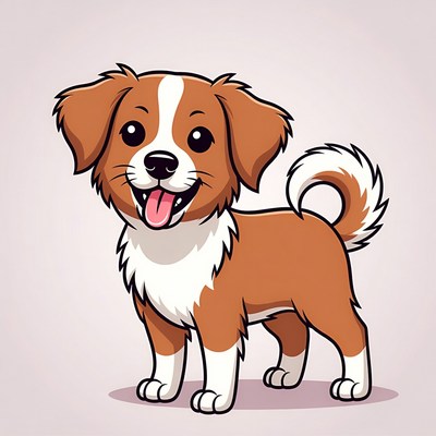 Cute cartoon puppy smiling