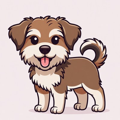 Cute brown puppy illustration