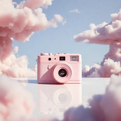 Pink Camera on Clouds