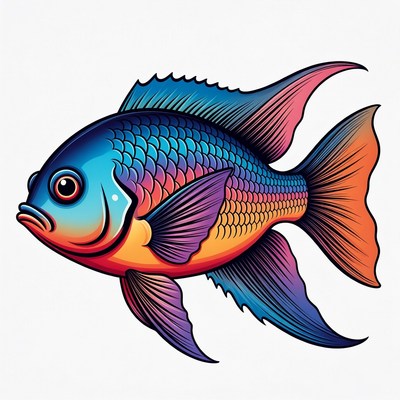 Colorful Rainbowfish Illustration