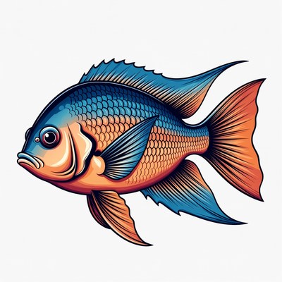 Colorful Blue Ram Cichlid Fish