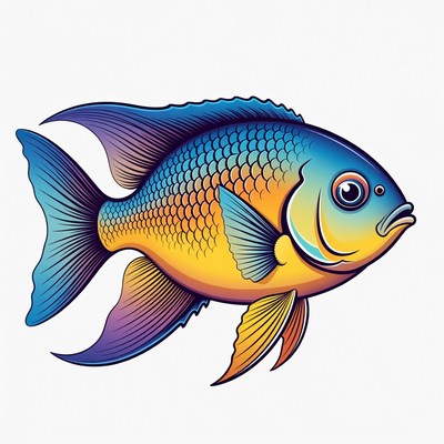Colorful Angelfish Illustration