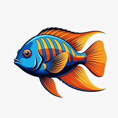 Colorful Angelfish illustration