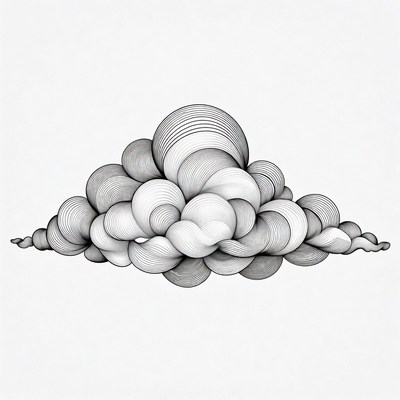 Abstract Line Art Cloud
