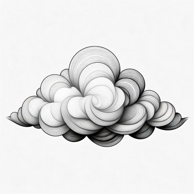 Abstract Line Art Cloud