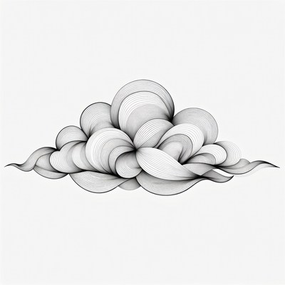 Abstract Line Art Cloud