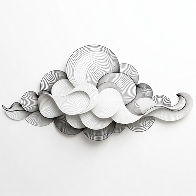 Abstract Line Art Cloud