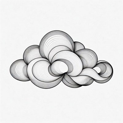Abstract Line Art Cloud