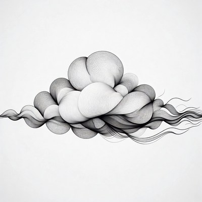 Abstract Line Art Cloud