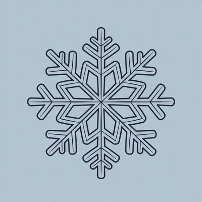 Snowflake illustration on blue background
