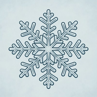 Snowflake illustration on blue background