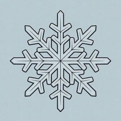 Snowflake illustration on blue background