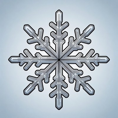 Snowflake illustration on blue background