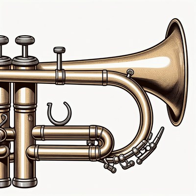 Detailed Trumpet Illustration
