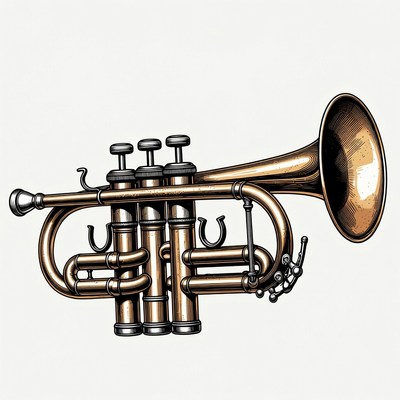 Brass Trumpet Illustration