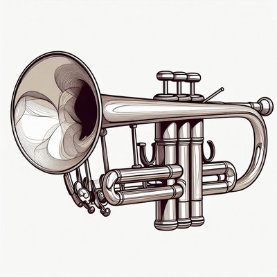 Trumpet illustration isolated background