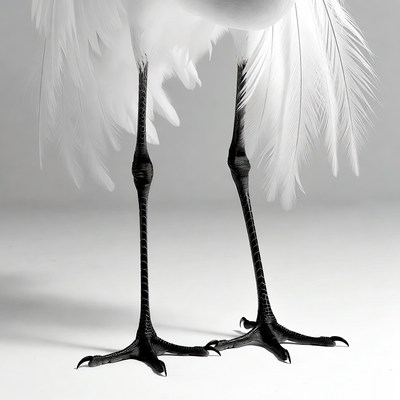 White Egret Standing on Legs