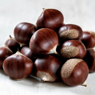 Pile of Fresh Chestnuts