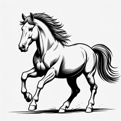 Galloping horse illustration