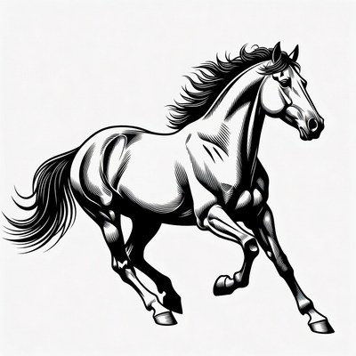 Galloping horse silhouette illustration