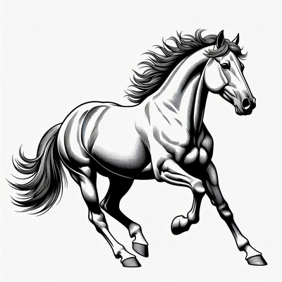 Galloping horse illustration