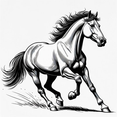 Galloping Horse Illustration