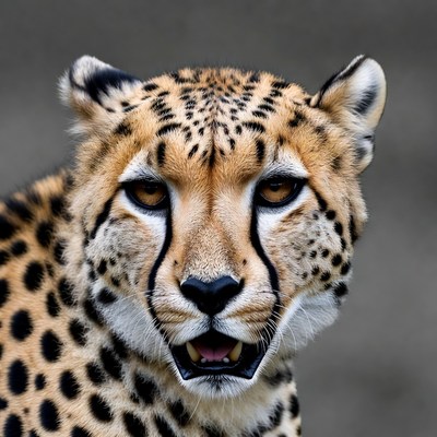 Cheetah with open mouth